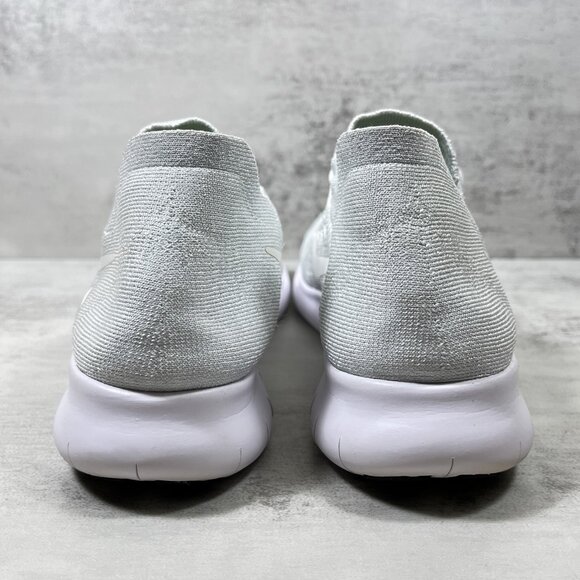 Nike Free RN Flyknit Running Shoes - Men's Size 10 - Pure Platinum - Picture 6 of 10